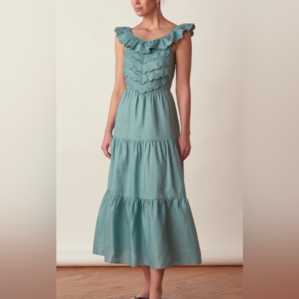 Sea NY Shannon Scalloped Midi Dress - NWT